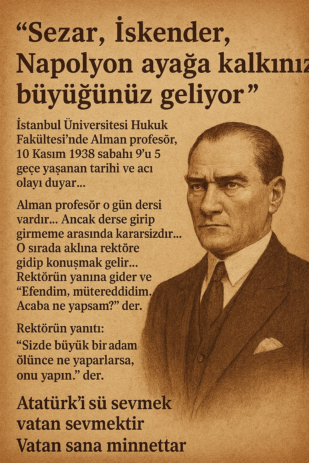 SEZAR, İSKENDER, NAPOLYON AYAĞA KALKINIZ, BÜYÜĞÜNÜZ GELİYOR!’