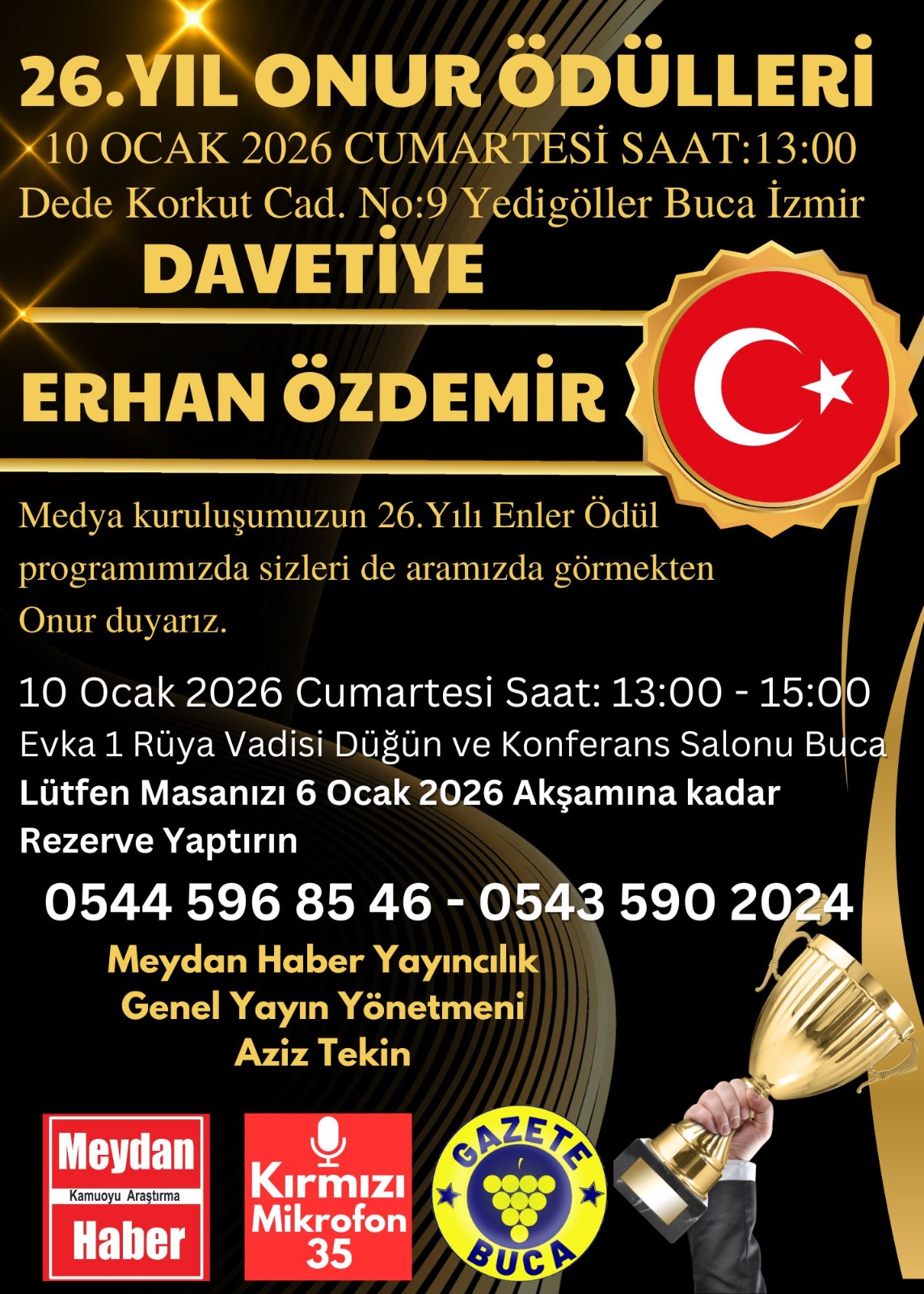 Erhan Özdemir’e 26. Yıl Onur Ödülü